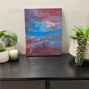 Original Abstract Art 11x14 One Of Kind Handmade Painting On Canvas